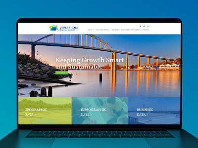 Upper Shore Regional Council Website Redesign before and after blue branding economic development graphic design green upper shore webdesign webdesigner website