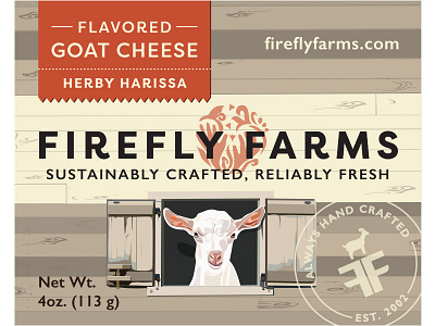 Herby Harissa Flavored Goat Cheese Label