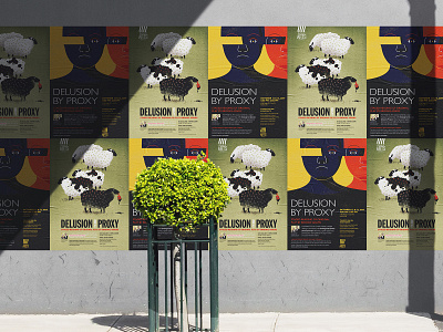 Delusion by Proxy posters design eyes graphic design illustration illustration art play poster poster design sheep theatre