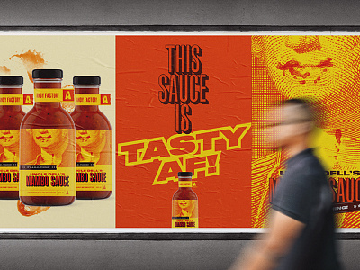 Mambo Sauce Posters and Social Media Posts barbecue branding brown food app funny george washington orange packaging design poster design red sauce social media design washington dc yellow