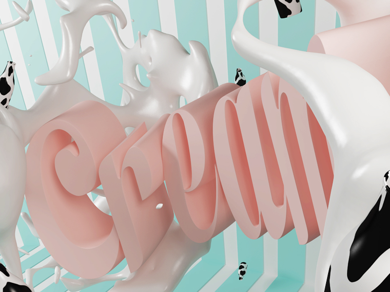 Cream piacentino graphicdesign fluid realflow flow cream digitalart design art 3d