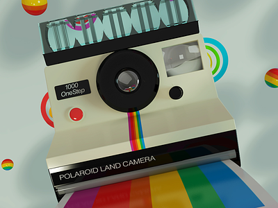 Polaroid Style 3d 3dsmax camera color design digitalart dribbble graphicdesign illustration piacentino polaroid render vray
