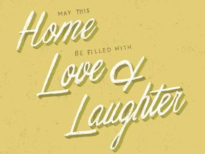 Love & Laughter green grunge hipster poster print typography