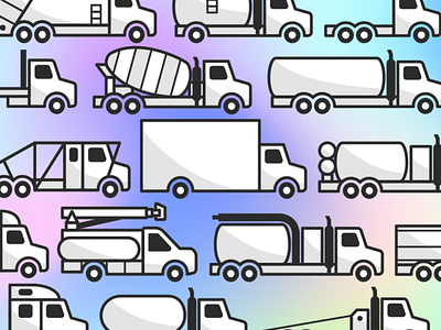Trucks, trucks, and more trucks clean flat iconography icons minimal