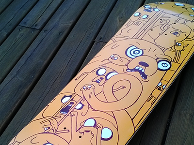 Adventure Time Skateboard adventure adventuretime freehand illustration jake the dog skate skateboard skateboarding time