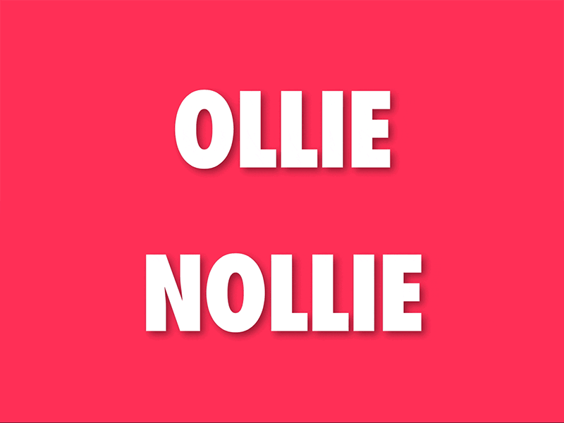 Ollie & Nollie fun nollie ollie skate skateboarding typography