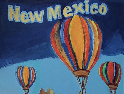 New Mexico Hot Air Balloon – 11″ x 14″ Canvas Painting