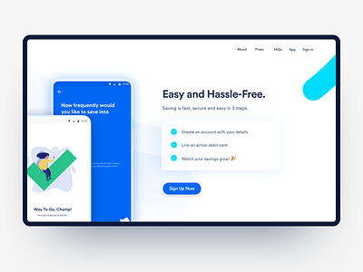 Cowrywise v2 fintech savings website landing page