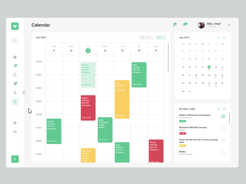 Time manager dashboard Work Time
