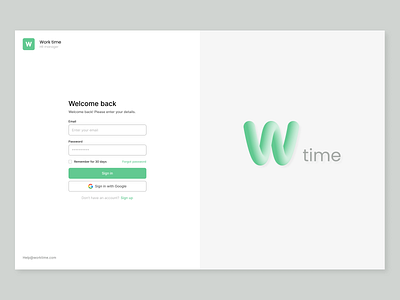 Time manager login 3d account design form graphic design input log in login minimal profile regiistration sign in sign up split screen testimonial text field ui ux web