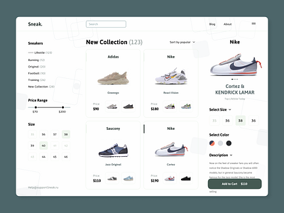 sneaker store - Sneak. adidas boot catalog converse design ecommers fashion footwear kicks nike online shop running shoes sneakers store ui ux web web design website