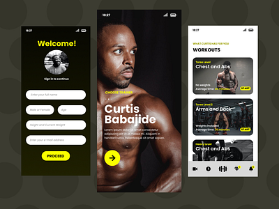 Fitness Mobile Interface figma mobile app ui design