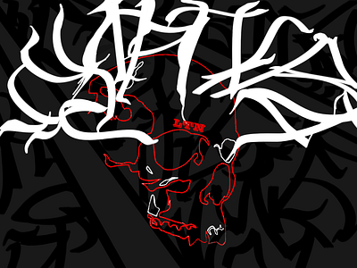 Skull branding calligraffiti calligraphy design illustration lettering logo tattoo ui vector