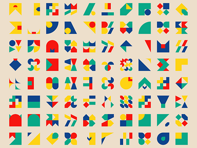 1300 Geometric shapes #1 art bauhaus design generative geometric shape shapes square triangle
