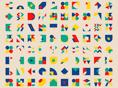 1300 Geometric shapes #2 art bauhaus design generative geometric shape shapes square