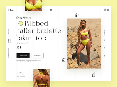 Lulus. Ribbed halter brallete bikini top. Product page. Redesign