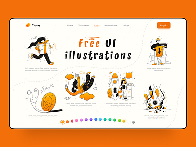 Popsy. Redesign concept of page "Free UI illustrations" design ui uidesign uxdesign