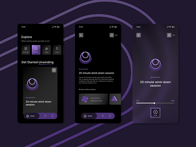 Guided Meditation App Concept app branding design figma meditation ui ux