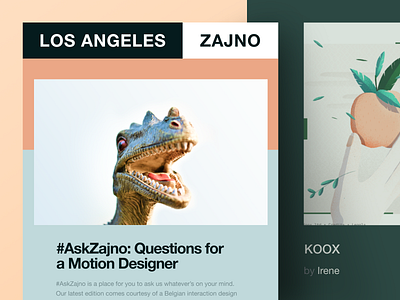 Zajno Newsletter #8: Time to talk abstract art article brand bright colors creative design design agency digital email inspiration interview modern music newsletter share social technology ui ux zajno