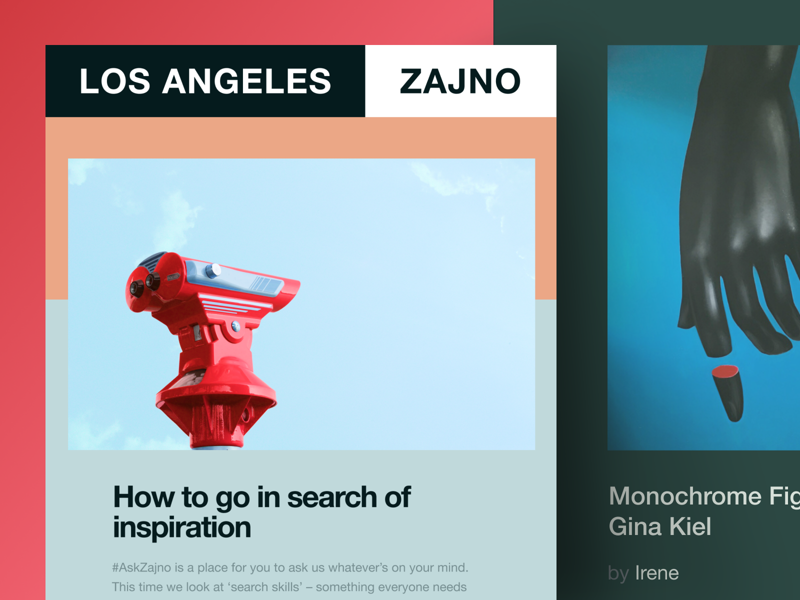 Zajno Newsletter #9: Having a laugh art article brand creative design design agency digital email fresh inspiration interview laugh music newsletter search share social media technology ui ux zajno