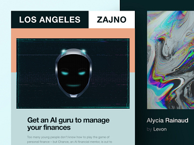 Newsletter #15 : Towards an AI financial guru ai art brand branding creative design agency digital email finance flat inspiration mask minimal newsletter robot technology typography ui ux web design zajno