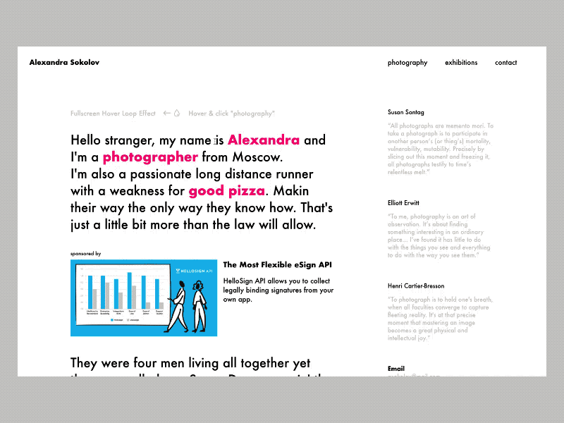 Fullscreen Hover Loop Effect layout ux ui loop demo html grid effect template gif css javascript animation