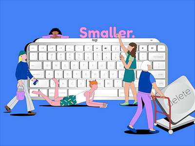 "Smaller. Smarter. Mightier." - for Logitech x Dribbble Playoff branding digitalart girls graphic design illustration logitech playoff women