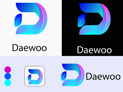 D 3d abstract letter logo