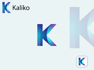 K abstract 3d letter logo