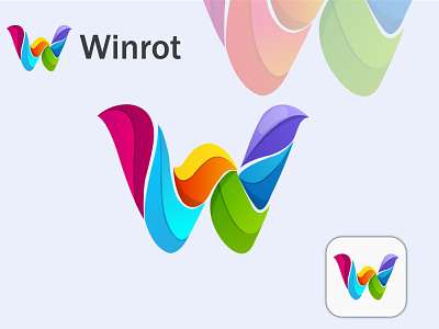 W modern abstract letter logo