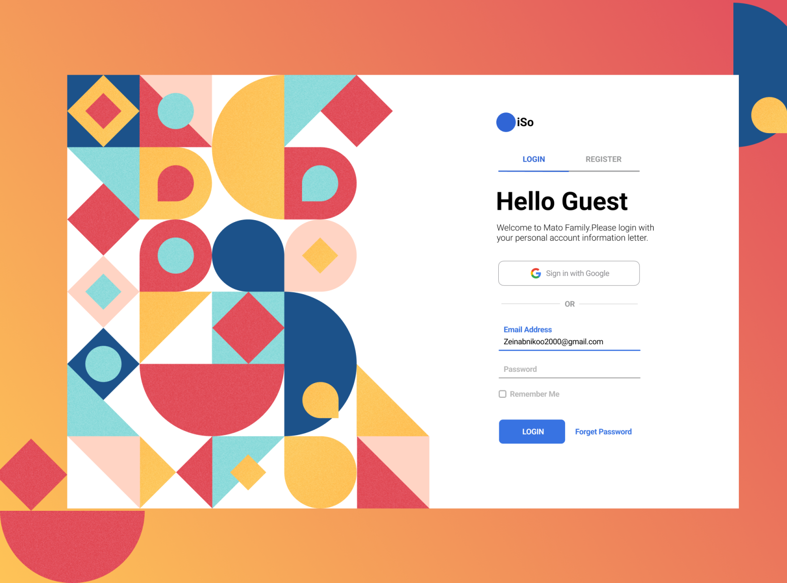 login / UI design pattern by Zeinab Nikoo on Dribbble
