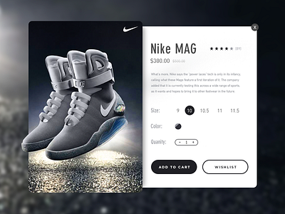 Nike Shoe Card card design interface material nike product shoe shoes shop sneakers ui user