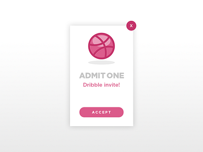 Dribble Invitaion Ticket accept basketball color dribble invite logo pink popup ticket