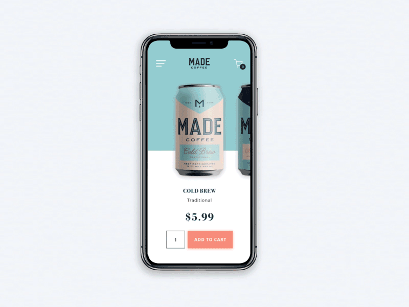 Made Coffee App app branding brew coffee colors minimal typography uidesign uiux ux design vector