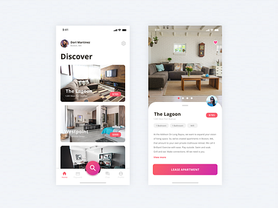 Apartment Finder app colors design flat interface minimal ui uiux ux vector web xddailychallenge