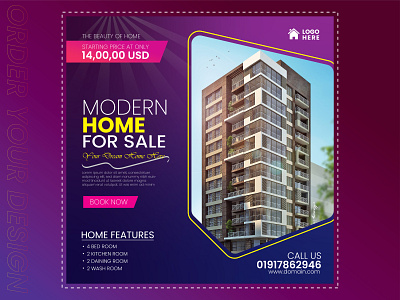 Social Media Post Design | Modern Home for Sale ads design design graphic design illustration post design social media design social media post design