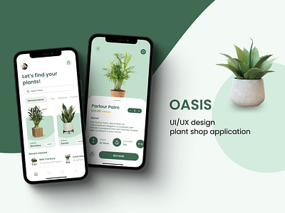 OASIS Plant Shop App app application e commerce ecommerce green landingpage mobileapp plant shop ui ux