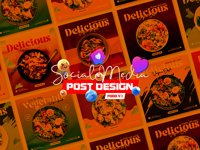 Vegetarian Food | Facebook Instagram Post | Banner Design