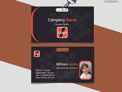 Company id card design template business card company id card design corporate card design graphic design id card design illustration professional id card design staff id card design