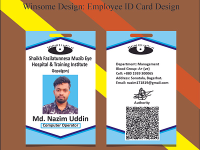 EMPLOYEE ID CARD DESIGN--JOB ID CARD cyan id card employee id card free id card id card design id card template job id card modern id card nazim uddin simple id card smart id card white id card winsome design