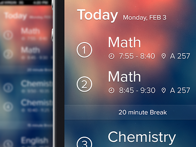 School Schedule ... : education ios iphone management minimalistic schedule school simple time timetable