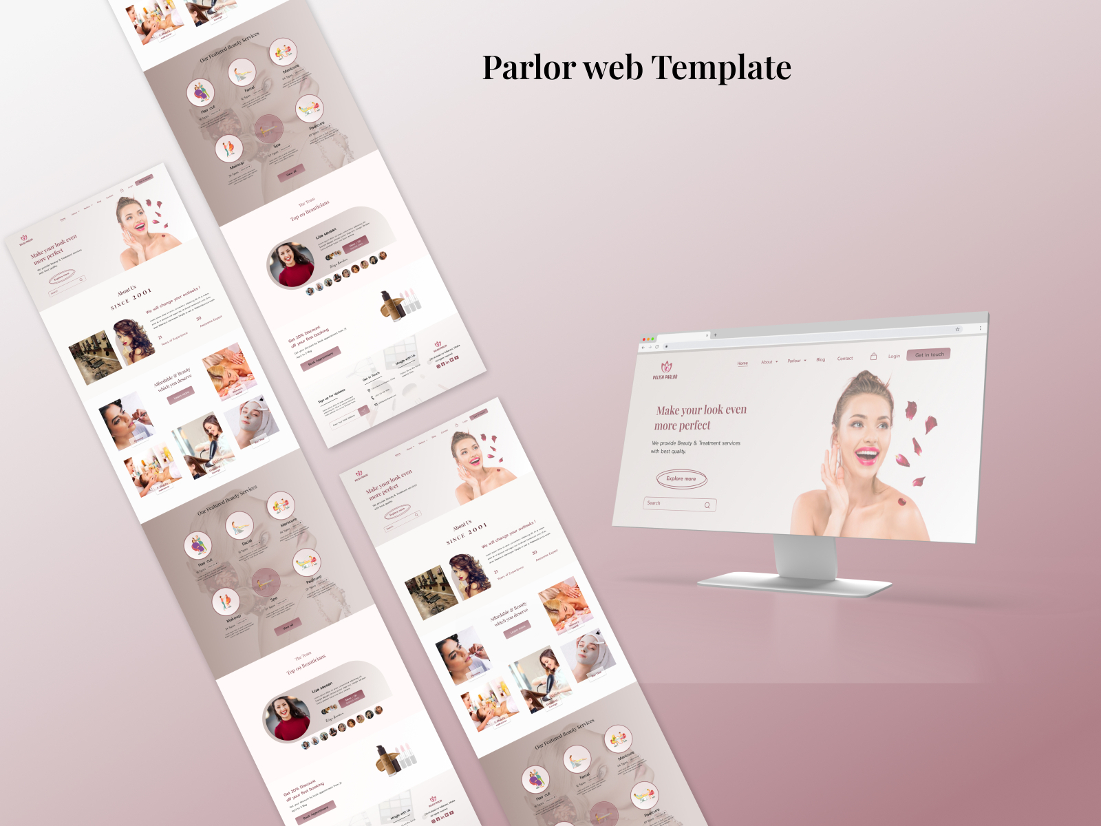 Parlor web design by Ferdousi Chowdhury on Dribbble