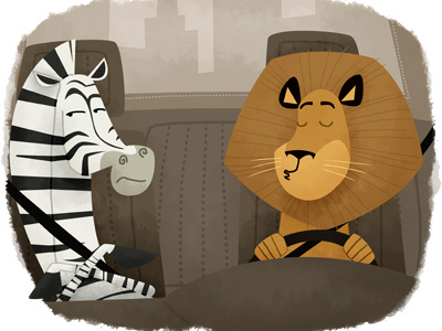 Zebras can't drive alex car europes most wanted character illustration lion madagascar marty movie zebra