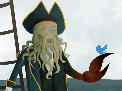 A Lost Bird bird character davy jones illustration movie pirate pirates of the caribbean squid twitter
