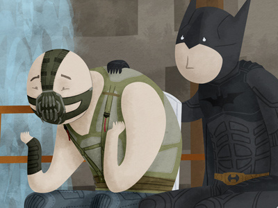 BANE bane batman character christian bale daily illustration movie the dark knight rises tom hardy