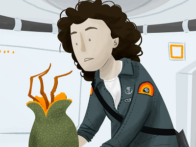 Ellen alien character illustration movie ripley