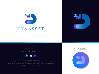 DYNASSET Logo Design | Company Logo Design | Technology Logo Des abstract logo brand branding business business logo company logo design graphic design illustration letter d letter logo logo logo brand logo for business minimal minimalist minimalist logo modern logo simple logo technology logo