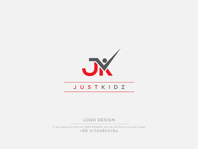 Just Kidz Logo Design | Simple Logo Design abstract logo branding business business logo company logo design graphic design illustration letter jk letter logo logo logo design logo folio logos man symbol marketing logo minimal minimalist minimalist logo simple logo