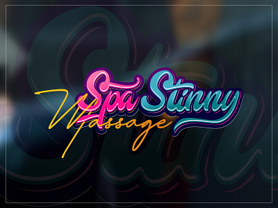 Spa Stinny Massage Hand Drawn logo design