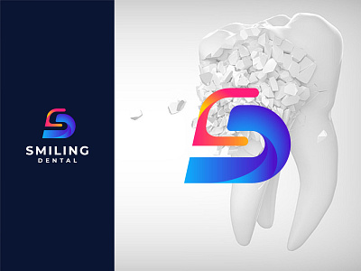 SMILING DENTAL logo design or ABSTRACT letter S logo design